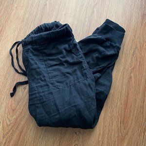 Black Linen Jogger